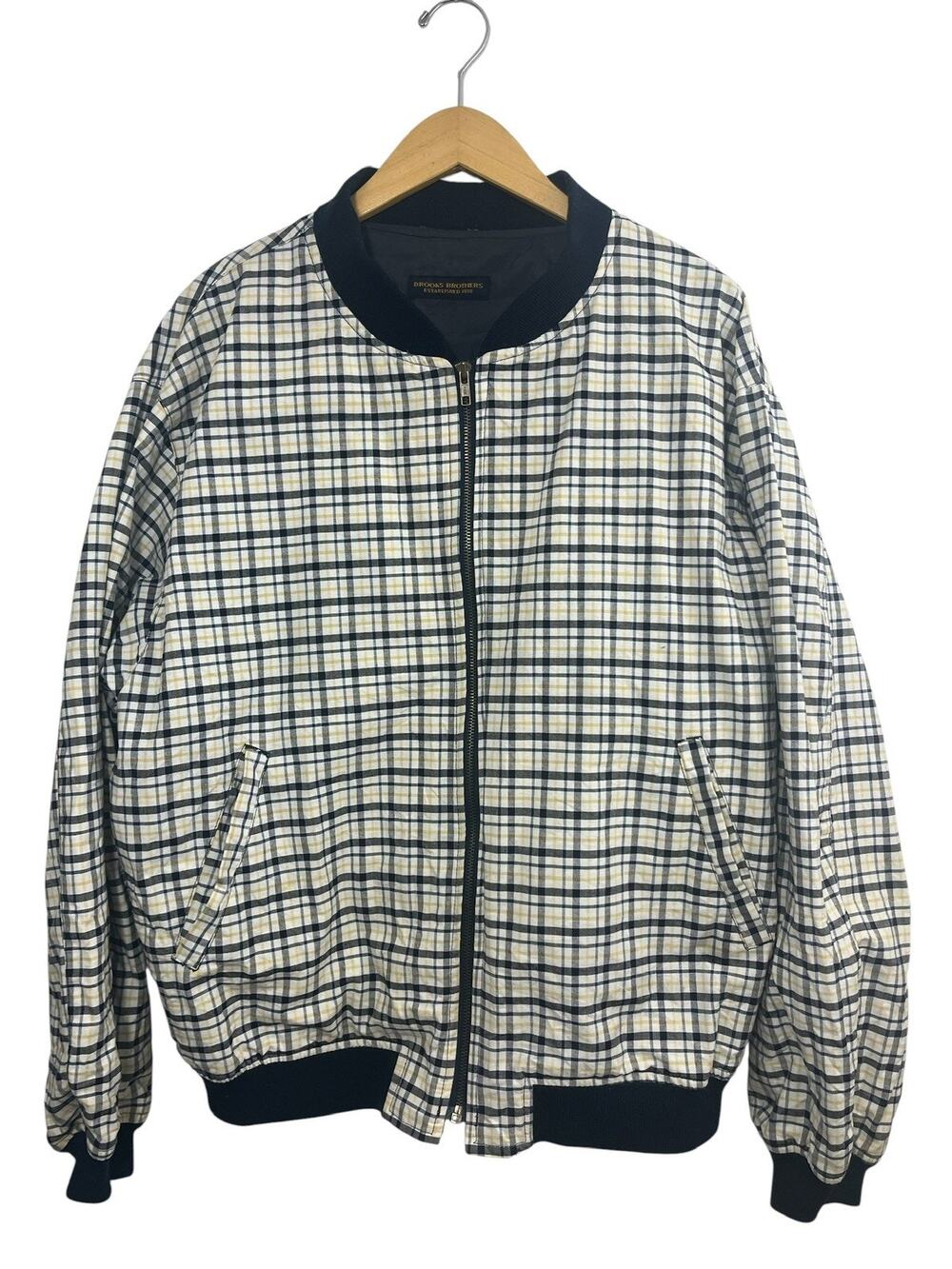 Vtg Brooks Brothers Mens Harrington Bomber Jacket Plaid XL Old Money Heritage
